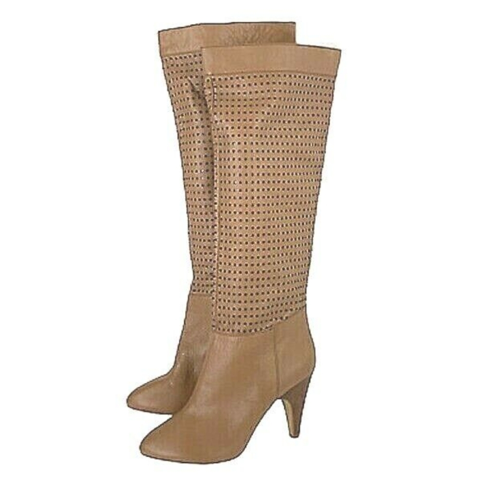 Colin Stuart Cream Heeled Boots